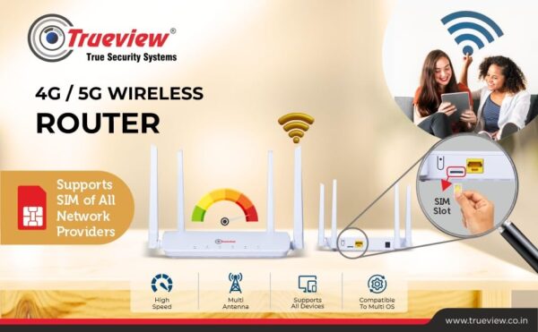 Trueview Wireless Router 4G Mobile Sim Based Router with Four Antenna, Output 4G/2.4Ghz, Plug and Play, Ideal for NVR, DVR, WiFi Camera,All 4G Sim Card Support - Image 5