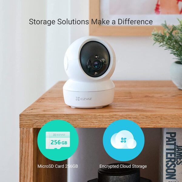 EZVIZ by HIKVISION |2K/4MP QHD Resolution Indoor Smart WiFi Baby/Pet Monitor Camera |Smart Night Vision |360 Visual Coverage |Motion Detection |Two-Way Talk |Micro SD Slot up to 256GB (C6N),White - Image 6