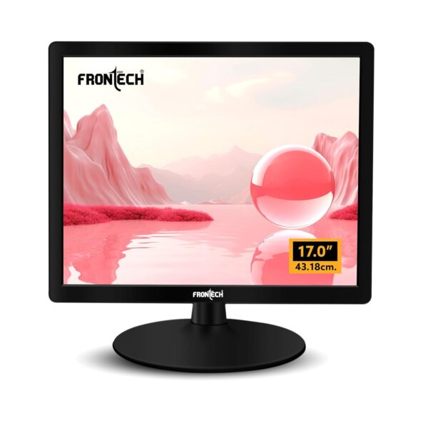 FRONTECH 17 Inch HD LED Monitor | Refresh Rate 60 Hz,1028 x 1024 Pixels | Wall Mountable Slim & Stylish Design with 16.7M Colors| HDMI & VGA Ports, Built-in Power Supply (MON-0065,Black)