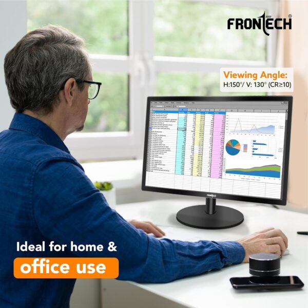 FRONTECH 19 Inch High-Performance HD LED Monitor | Refresh Rate 75 Hz, 1440x900 Pixels | Slim & Stylish Design with 250 Nits Brightness | HDMI & VGA Ports, - Image 4